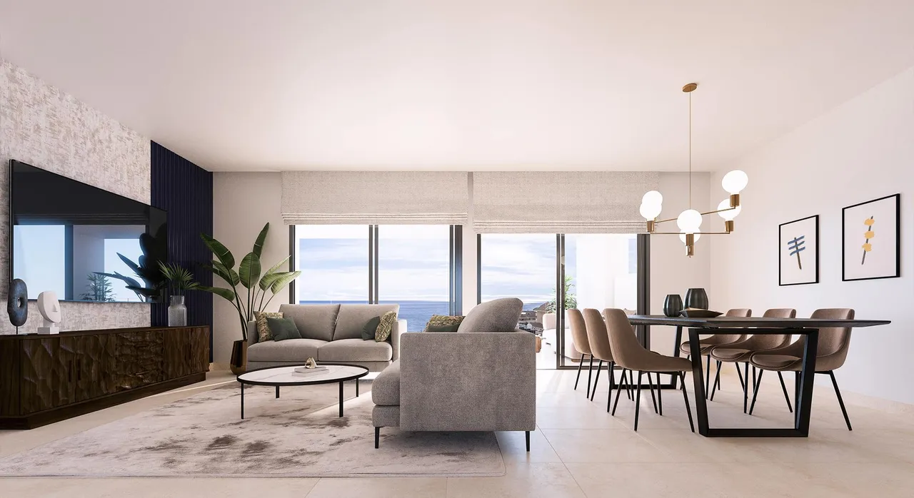 living - Higueron Bay Apartments - gallery - 4