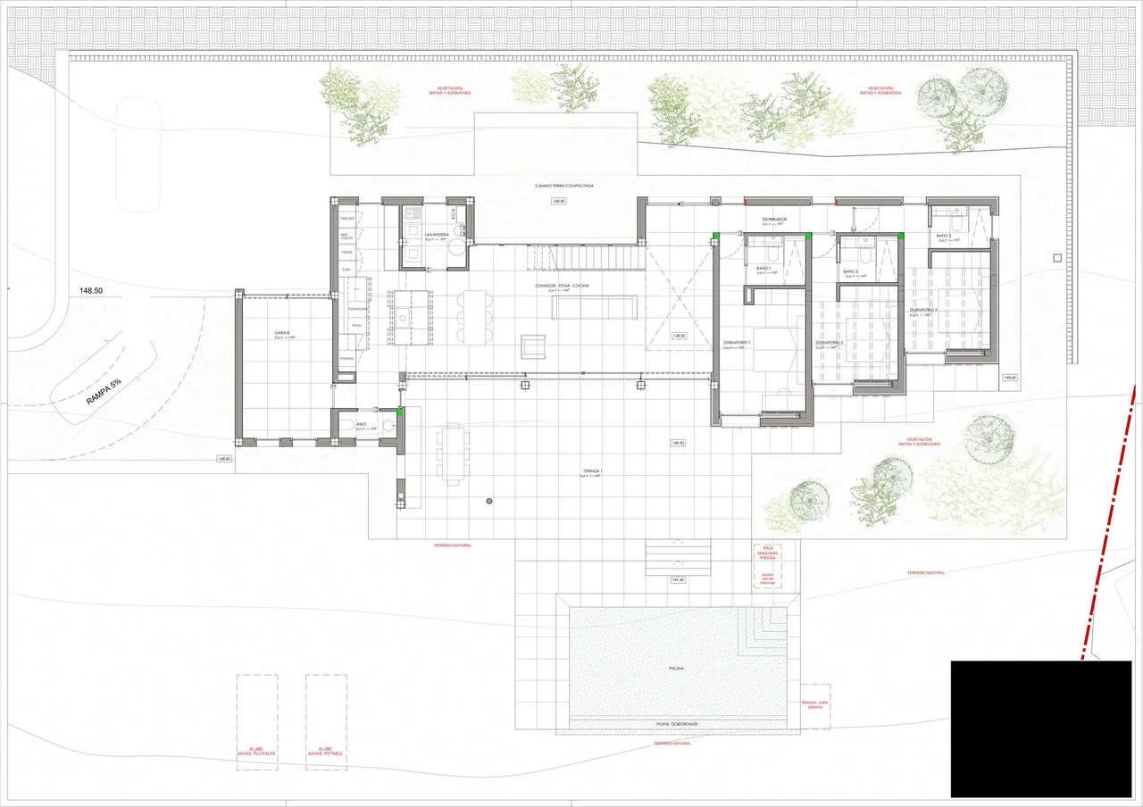 living - Casa rural de 453m² con 125m² terraza en venta en Marratxí - Plano del piso - 3
