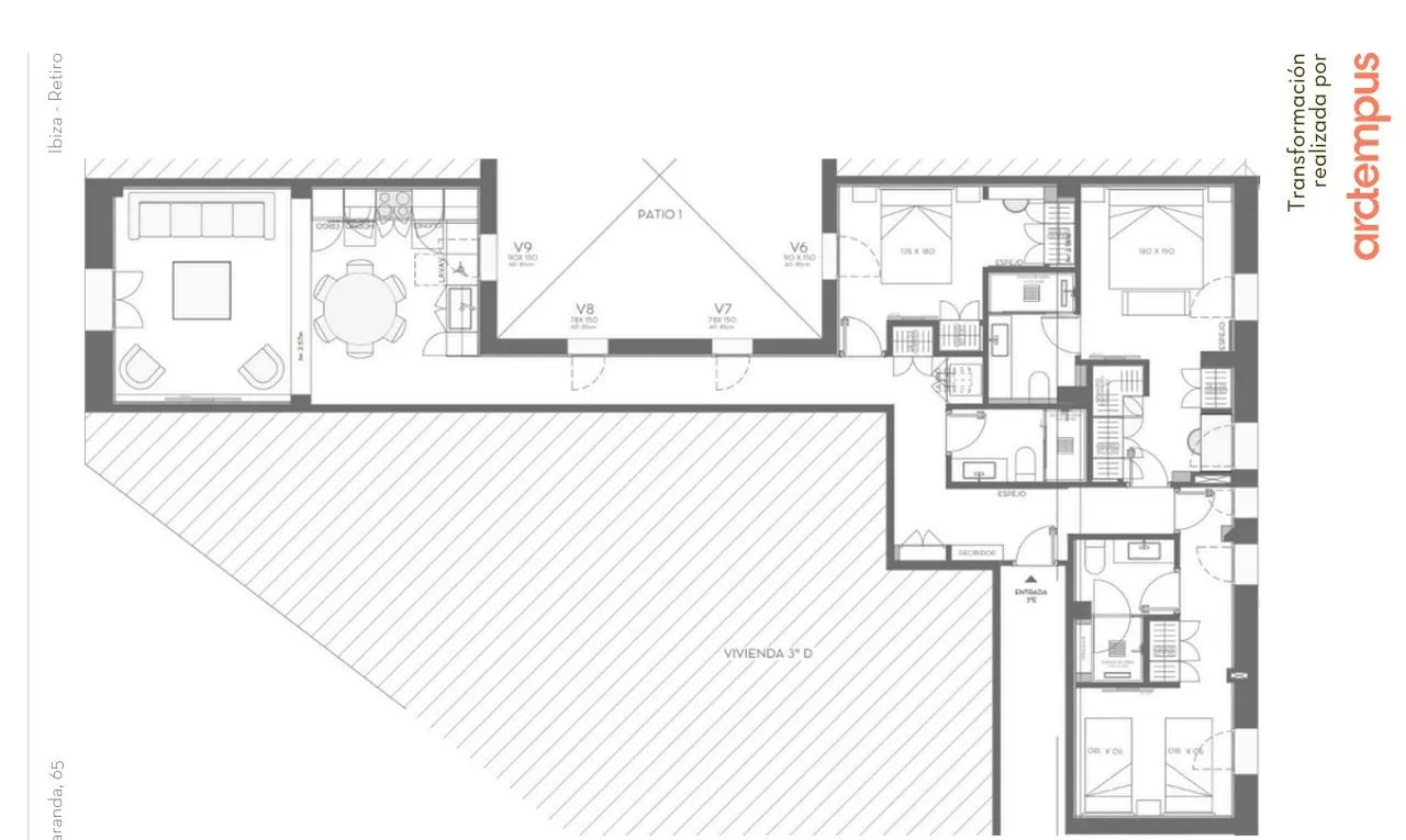 living - 131m² apartment for sale in Ibiza, Madrid - Floor Plan - 1