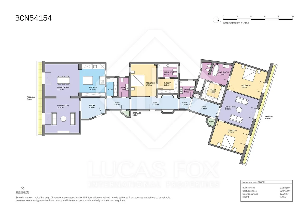 living - Piso de 273m² con 12m² terraza en venta en Eixample Izquierdo - Plano del piso - 1