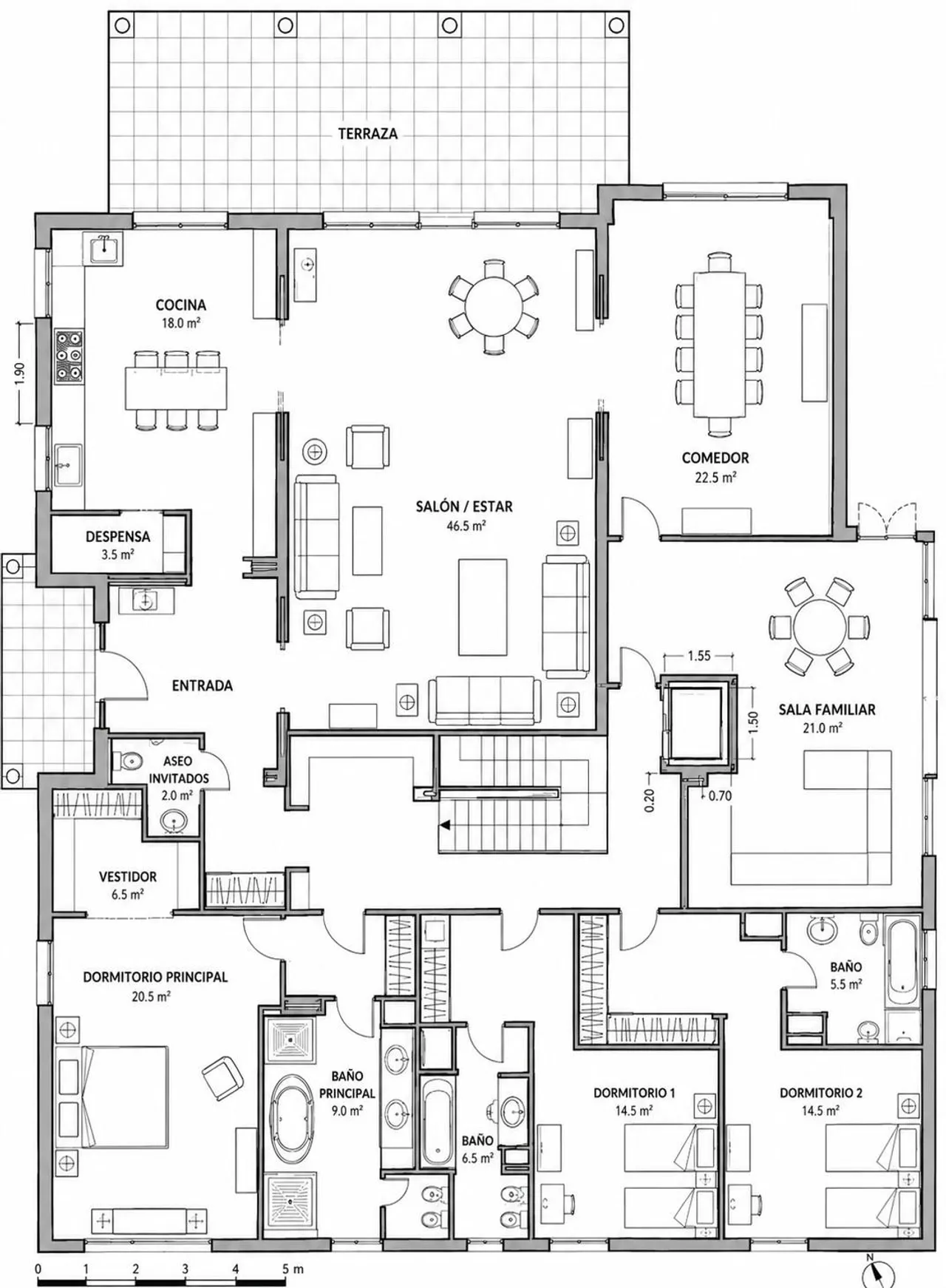 living - Casa / villa de 894m² en venta en Conde de Orgaz y Piovera - Plano del piso - 1