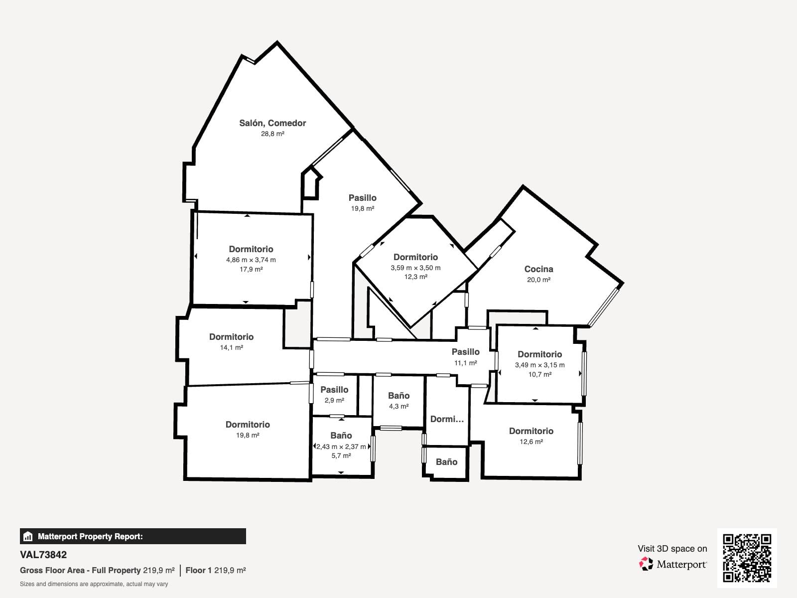 living - Piso de 232m² en venta en El Pla del Remei, Valencia - Plano del piso thumbnail - 1