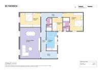 living - Piso de 112m² en venta en Eixample Izquierdo, Barcelona - Plano del piso thumbnail - 1