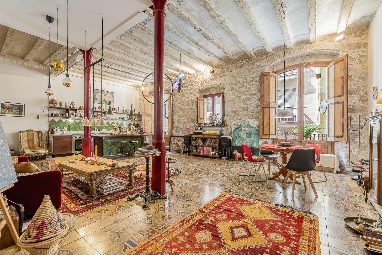 living - 157m² apartment with 76m² terrace for sale in El Raval - gallery thumbnail - 1
