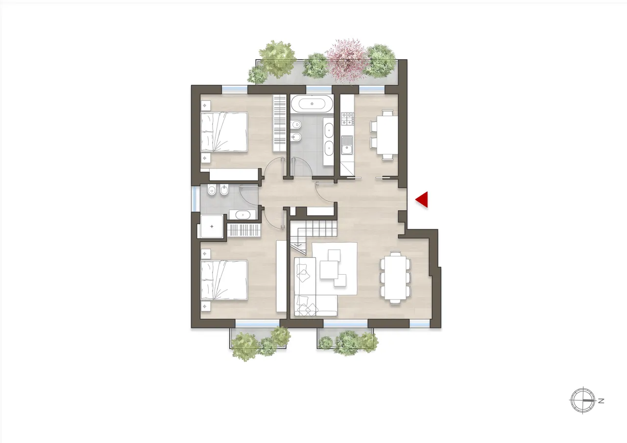 living - Avancini 16 - Living - Dils - Verdiepingsplan - 1