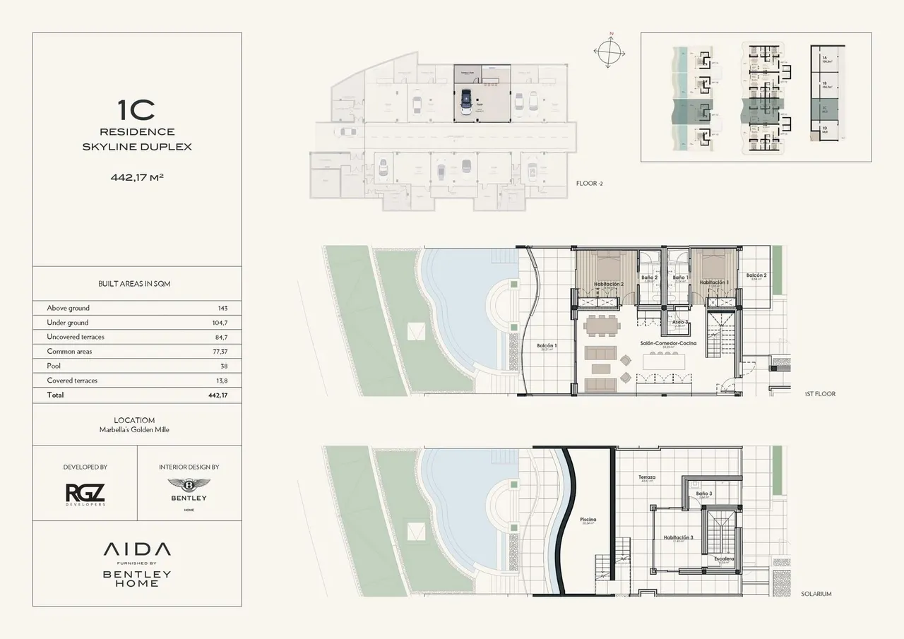 living - Aída, amueblado por Bentley - Plano del piso - 6