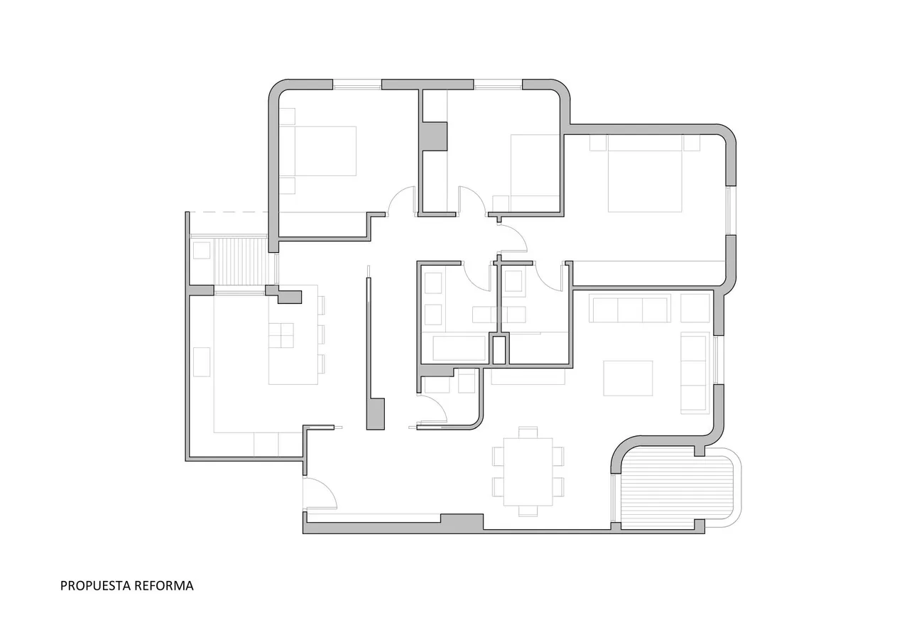 living - Piso de 135m² en venta en Palacio de Congresos, Valencia - Plano del piso - 2