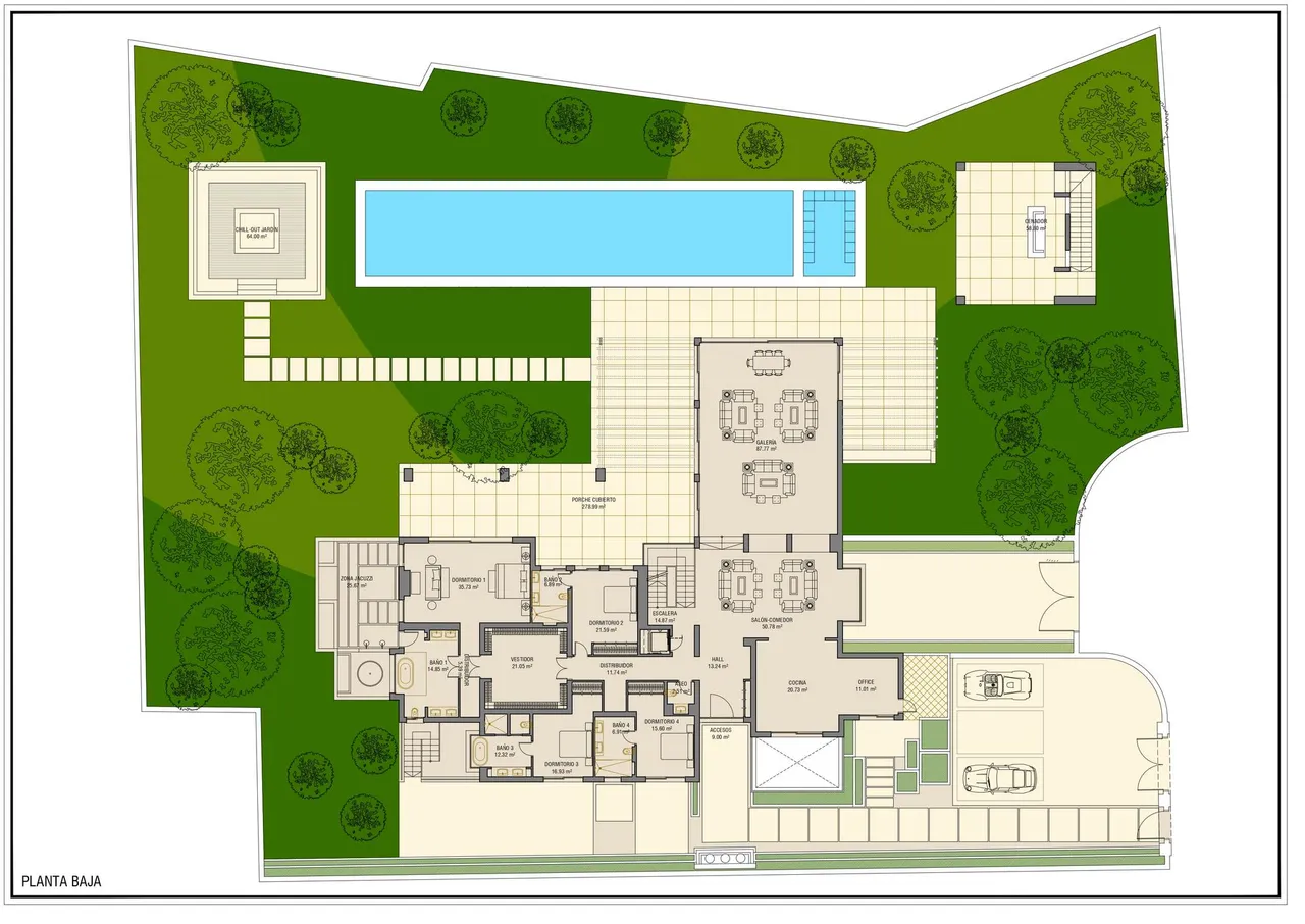 living - 1,636m² house / villa with 441m² terrace for sale in Nueva Andalucía - Floor Plan - 2