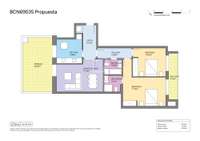 living - 88m² apartment with 20m² terrace for sale in Poblenou - Floor Plan thumbnail - 2