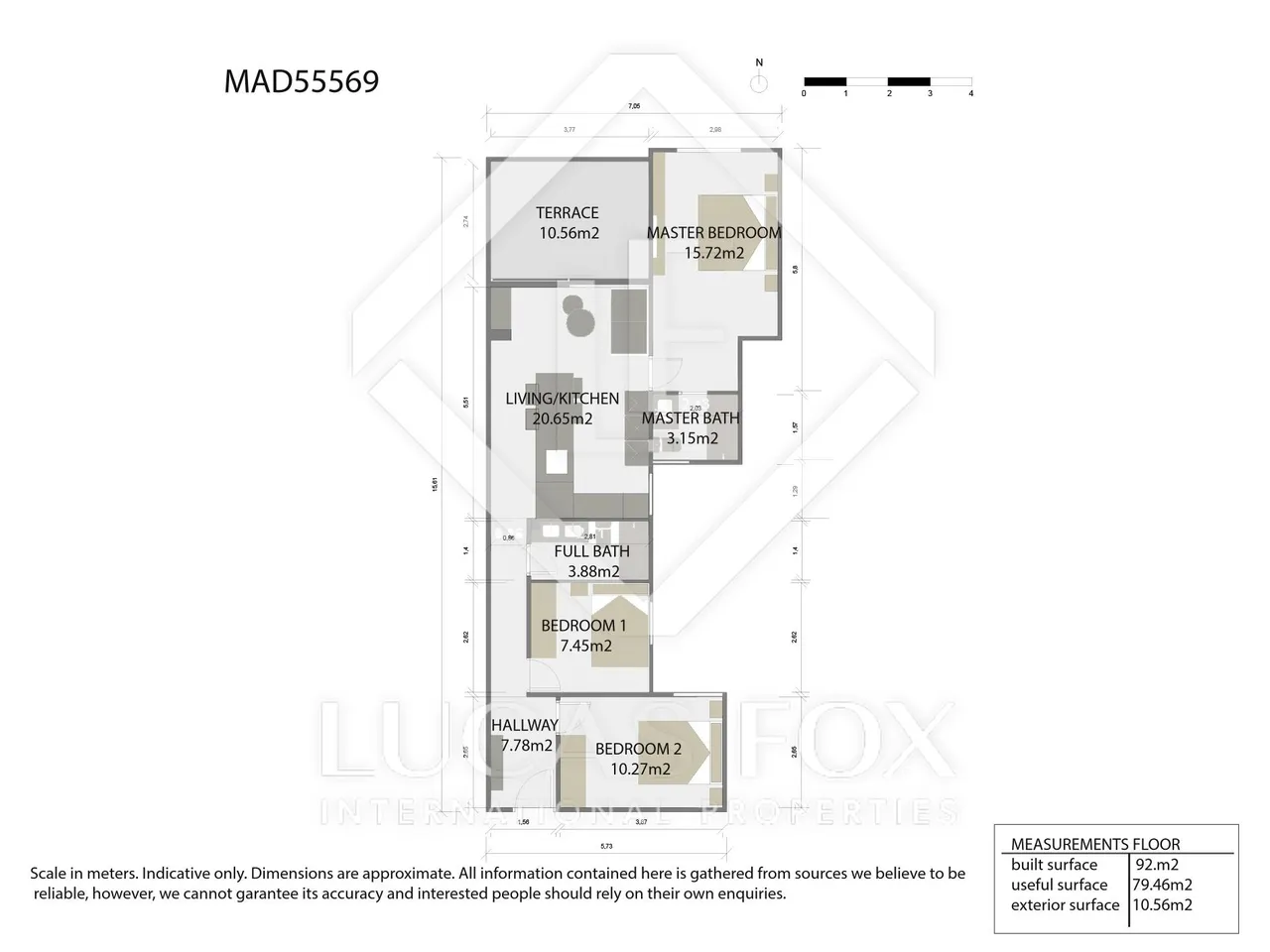 living - Ático de 130m² con 10m² terraza en venta en Arapiles - Plano del piso - 1