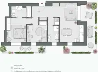 Two Bedrooms of 100 sqm - Edificio C4 - LivinUp  | Milano - Floor Plan thumbnail - 1