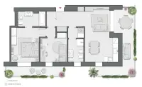 Two Bedrooms of 100 sqm - Edificio A3 - LivinUp  | Milano - Floor Plan thumbnail - 1