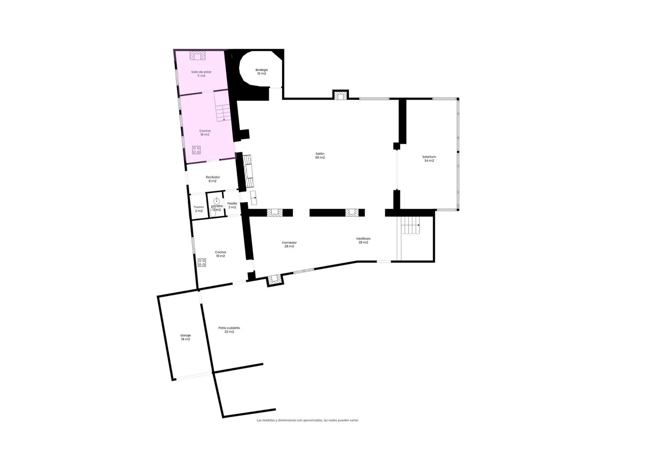 living - Casa rural de 693m² con 678m² de jardín en venta en Penedès - Plano del piso - 1