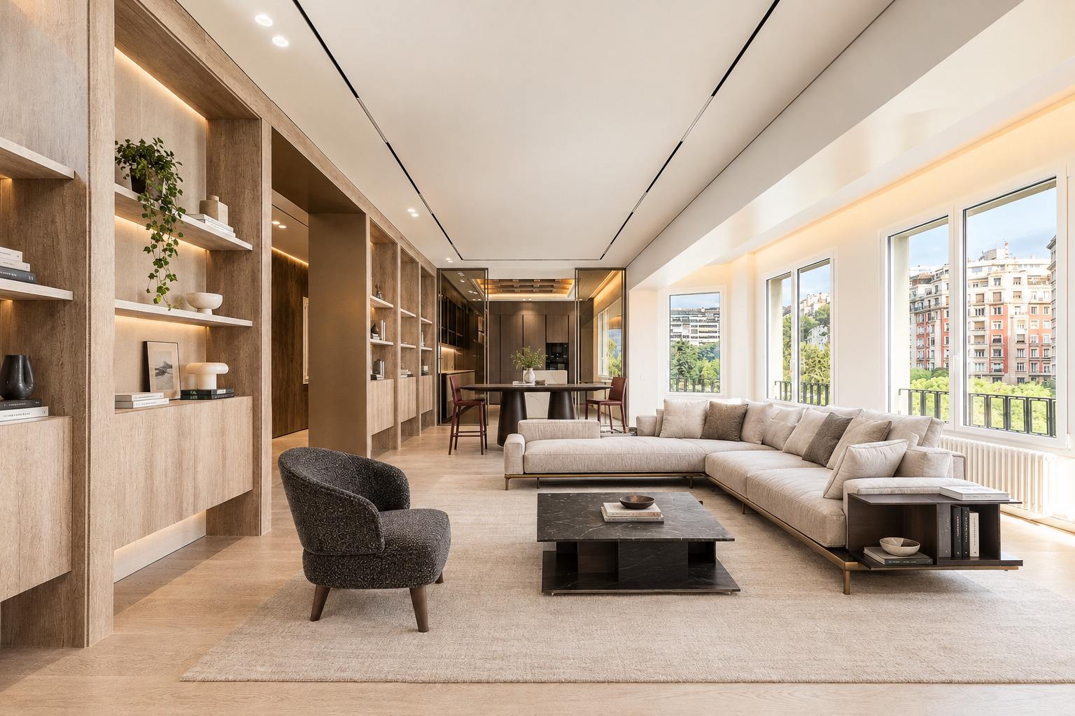 living - Piso de 390m² en venta en Turó Park, Barcelona - gallery thumbnail - 2