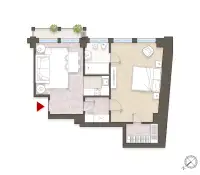 living - Sforza 4 unità 843 - Living - Dils - Plan d'étage thumbnail - 1