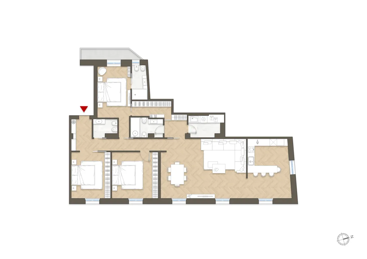 living - Oriani 3 - Wonen - Dils - Verdiepingsplan - 1
