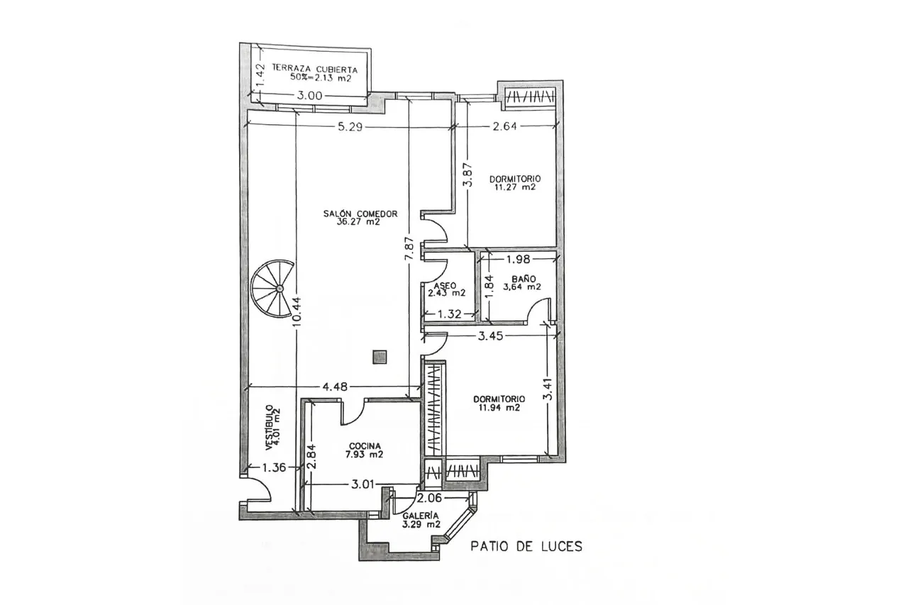 living - 119m² penthouse with 32m² terrace for sale in Patacona / Alboraya - Floor Plan - 1
