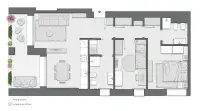 Trilocale di 95 m2 - Edificio C1 - LivinUp  | Milano - Floor Plan thumbnail - 1