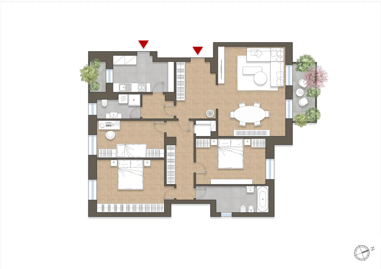 living - Tertulliano 38 - Living - Dils - Verdiepingsplan - 1