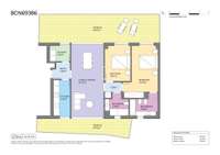 living - 82m² apartment with 53m² terrace for sale in Diagonal Mar - Floor Plan thumbnail - 1