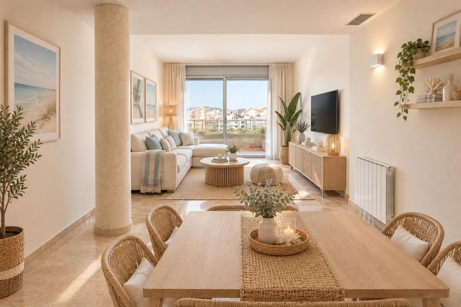 living - Ático de 101m² en venta en Poblenou, Barcelona - featured