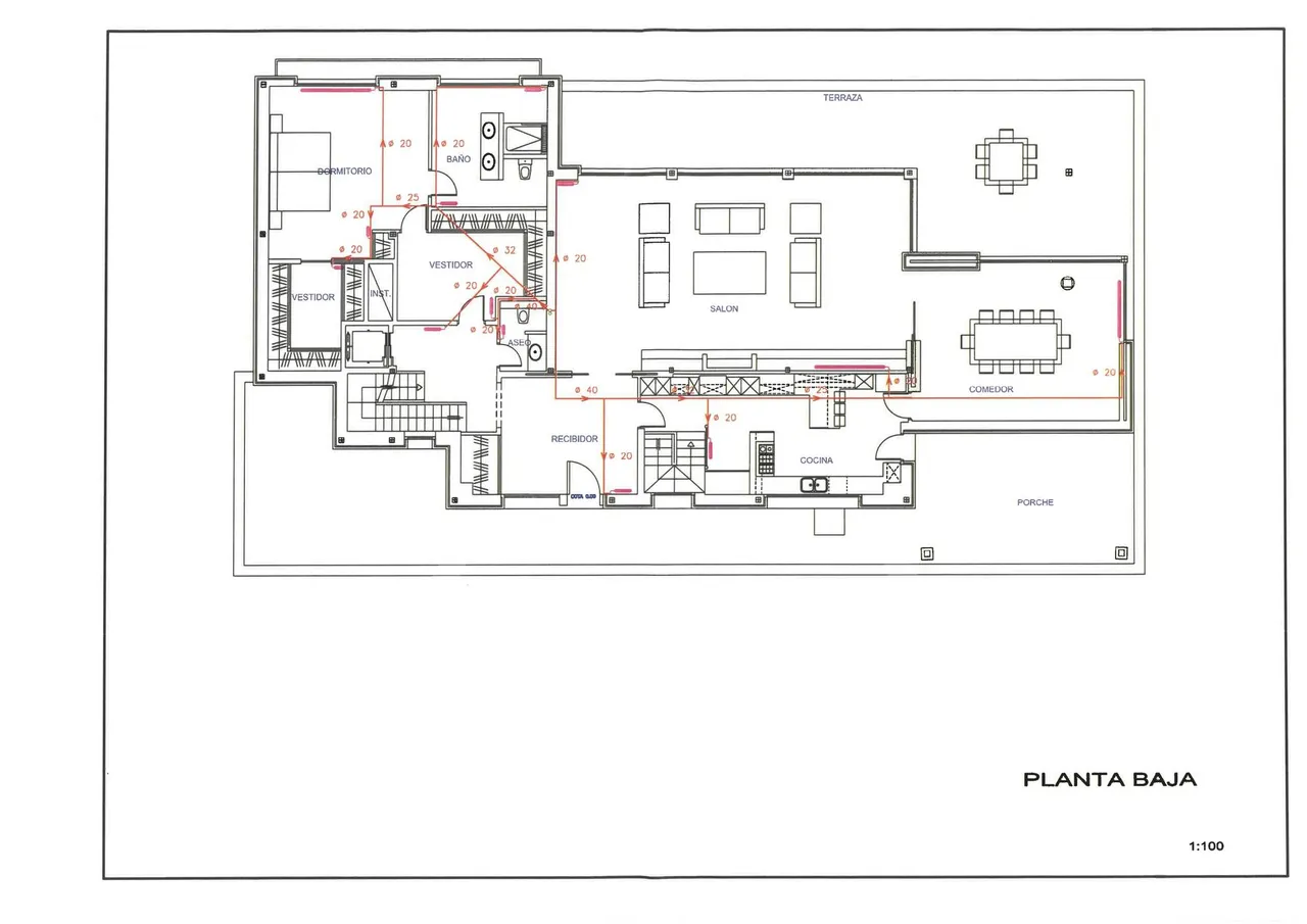 living - Casa / villa de 827m² en venta en El Bosque / Chiva - Plano del piso - 2