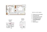 living - Piso de 60m² en alquiler en Palma de Mallorca - Plano del piso thumbnail - 1