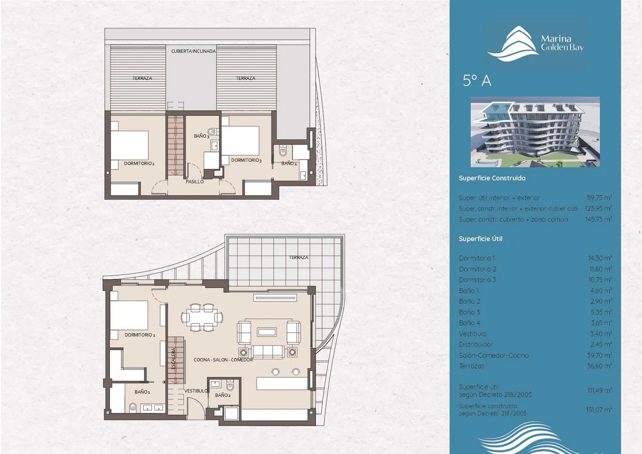 living - Marina Golden Bay - Plano del piso - 1