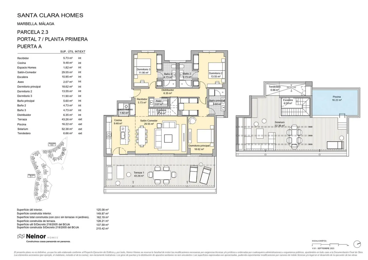 living - Modernos apartamentos de reciente construcción ubicados en Marbella Este - Plano del piso - 3