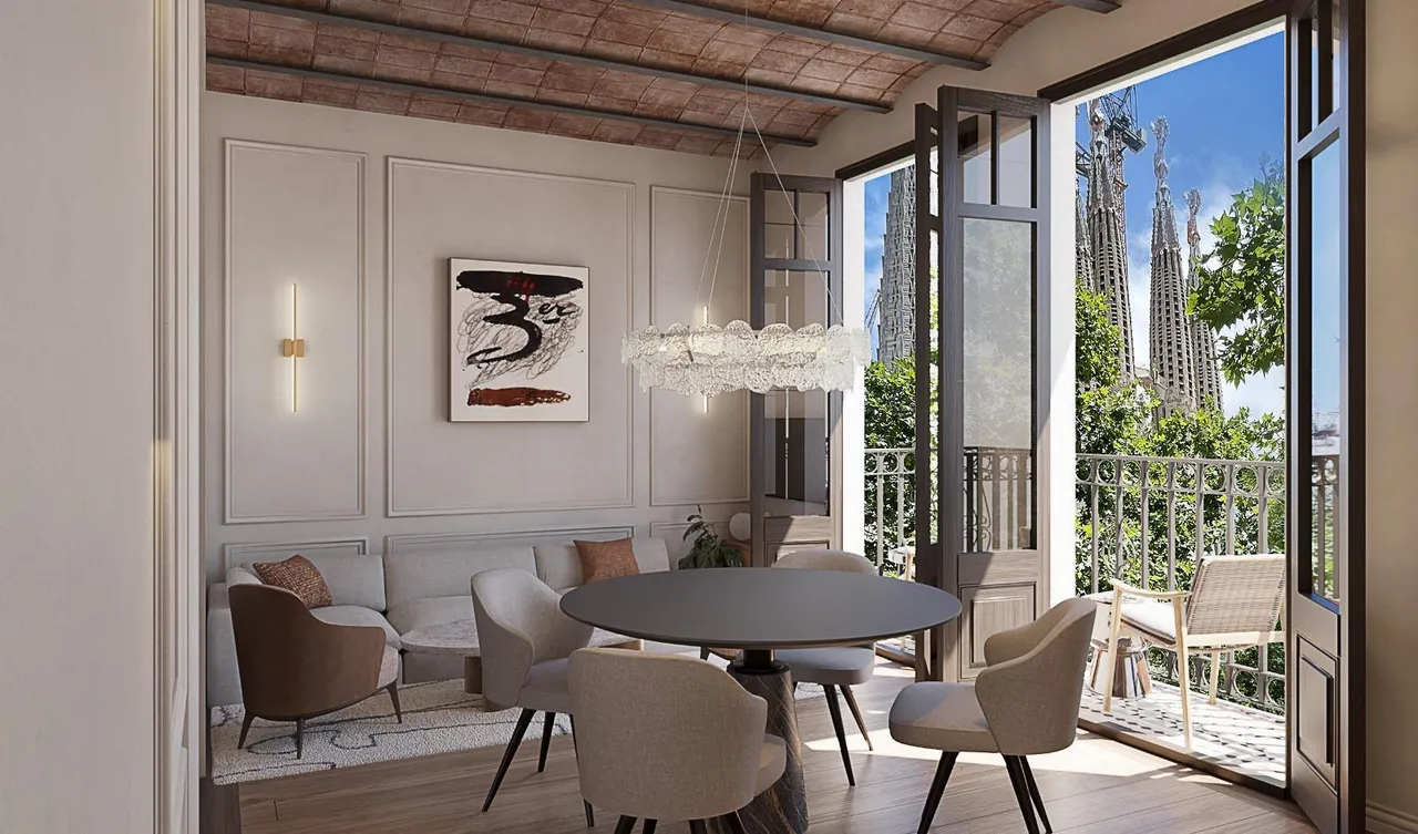 living - Piso de 71m² con 10m² terraza en venta en Sagrada Família - gallery - 2