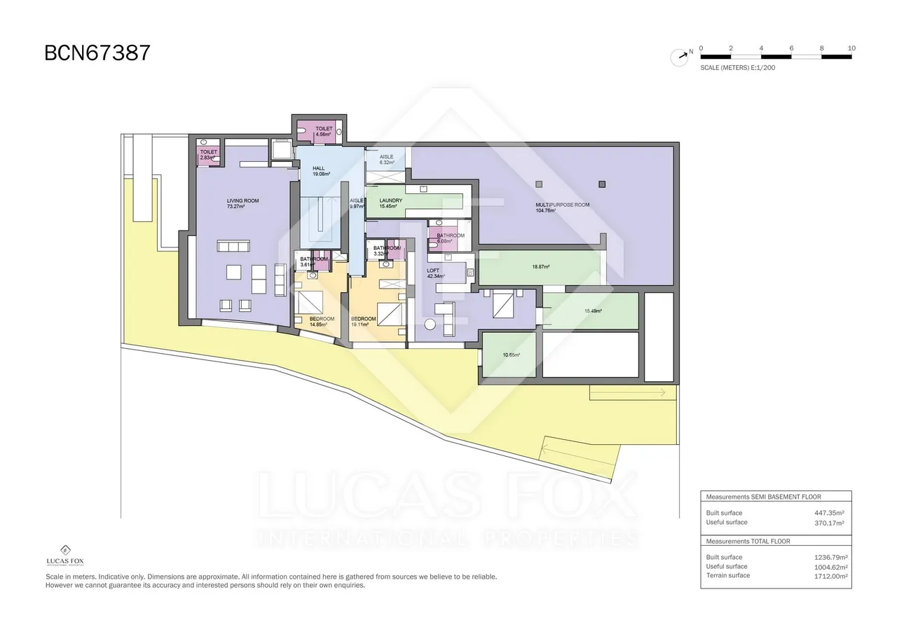 living - Casa / villa de 1,236m² en venta en Sarrià, Barcelona - Plano del piso - 1