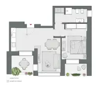 One Bedroom of 71 sqm - Edificio C1 - LivinUp  | Milano - Floor Plan thumbnail - 1