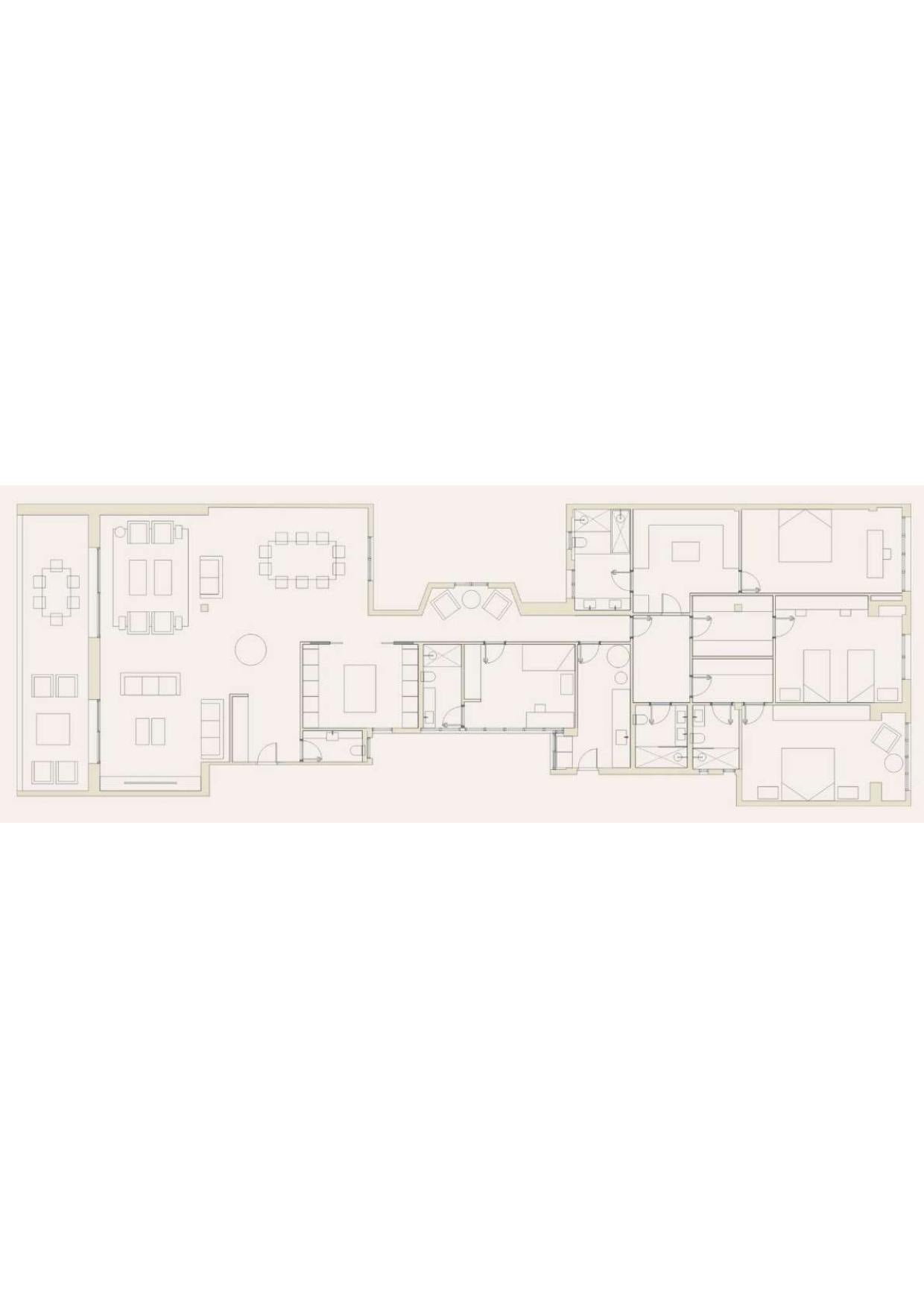 living - Piso de 360m² con 30m² terraza en venta en Recoletos - Plano del piso thumbnail - 1
