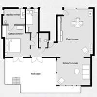 living - Piso de 95m² con 150m² terraza en venta en Palma de Mallorca - Plano del piso thumbnail - 1