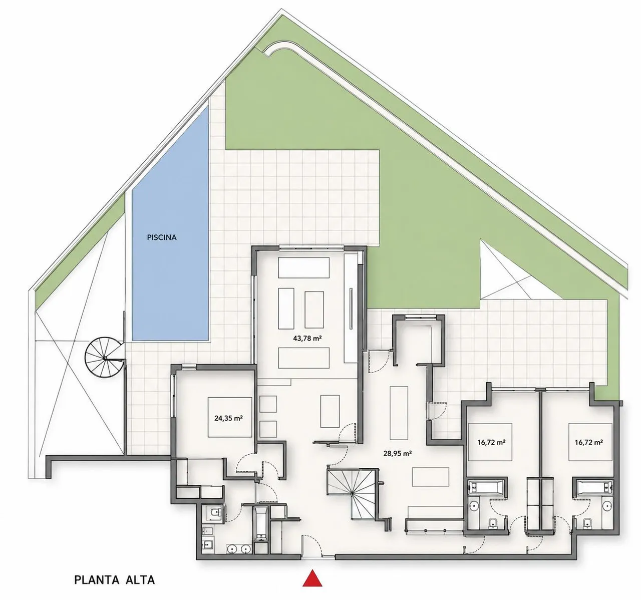 living - Piso de 560m² con 300m² de jardín en venta en Conde de Orgaz y Piovera - Plano del piso - 1