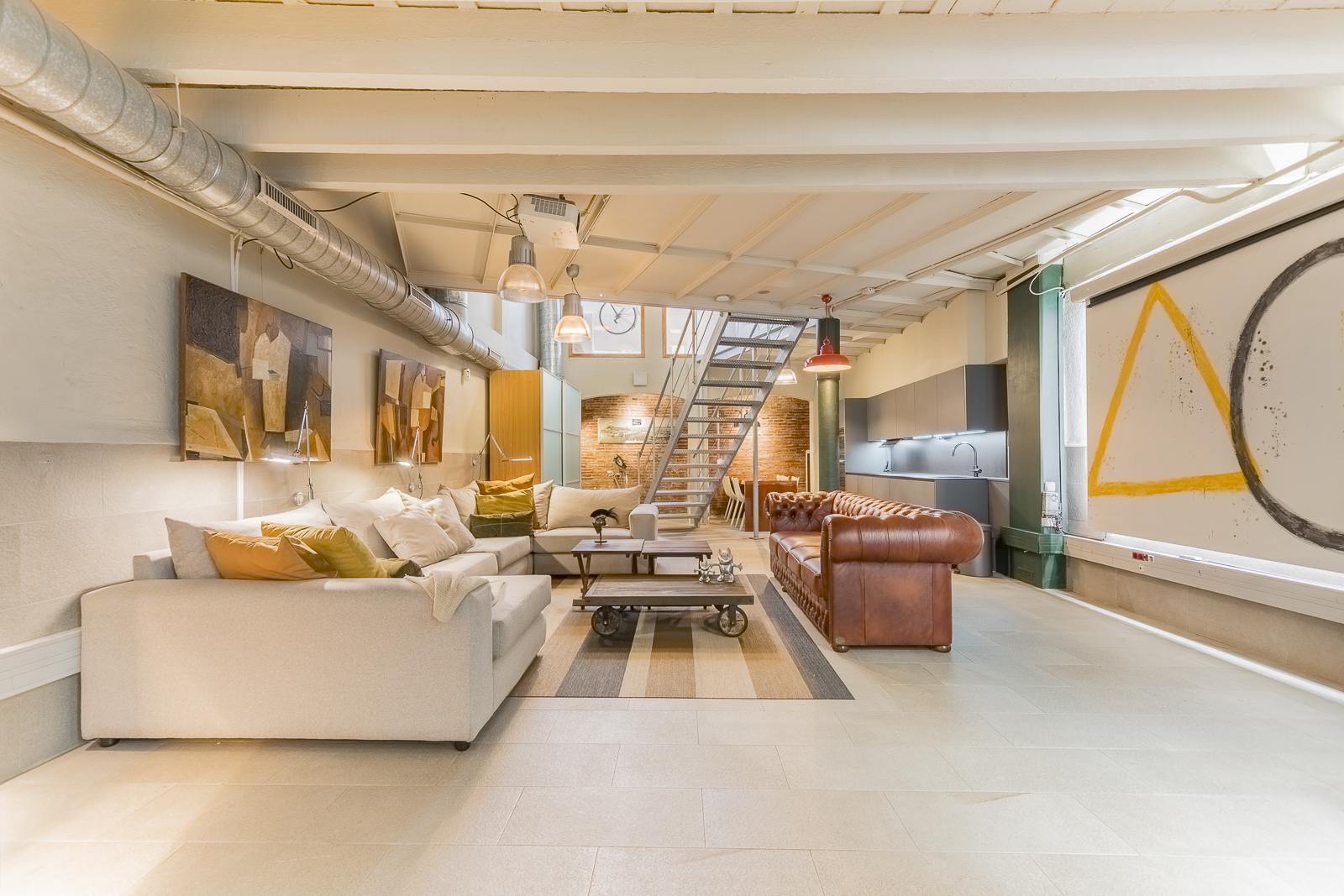 living - Loft de 250m² con 20m² terraza en venta en Gràcia - gallery thumbnail - 6