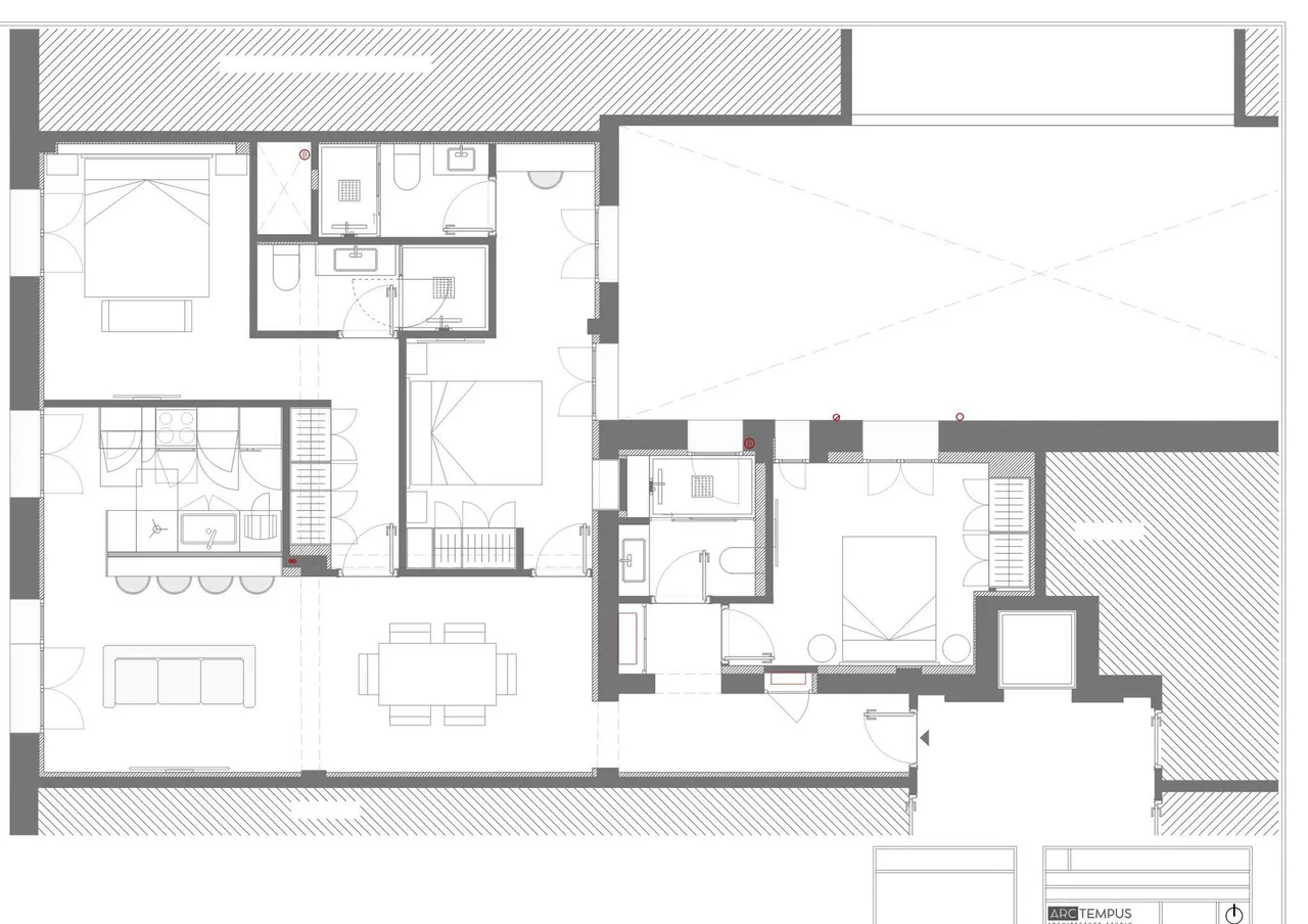 living - Piso de 134m² en venta en Retiro, Madrid - Plano del piso - 1