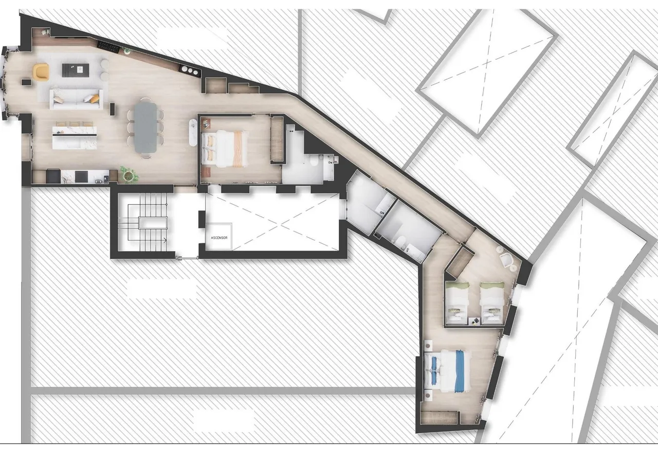 living - Piso de 142m² en venta en Goya, Madrid - Plano del piso - 1