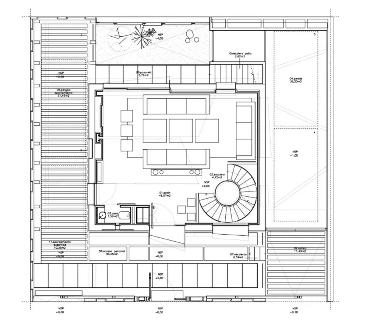 living - 450m² house / villa with 50m² garden for sale in Niño Jesús - Floor Plan - 1