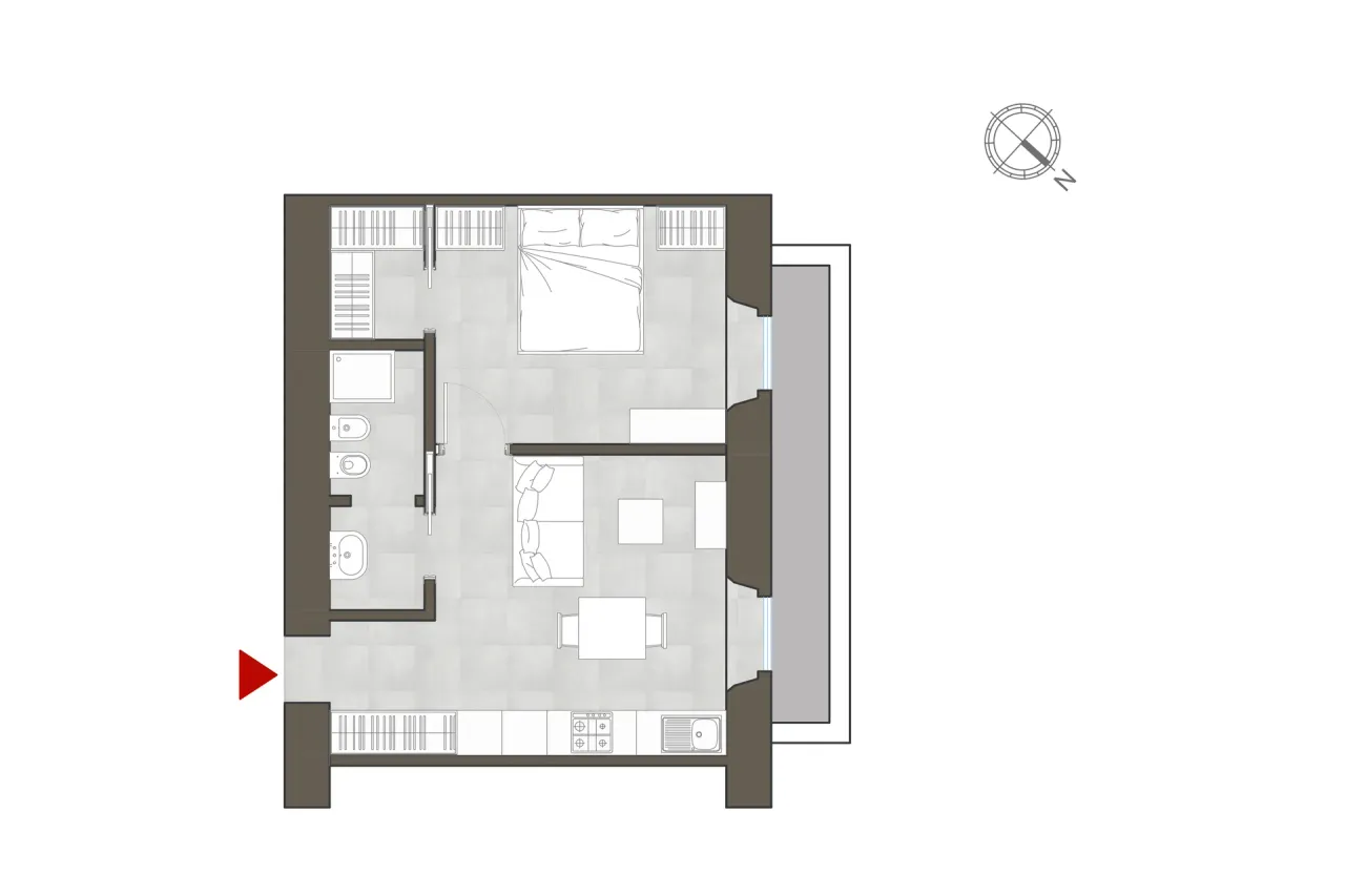 living - Botta 8 - Wonen - Dils - Verdiepingsplan - 1