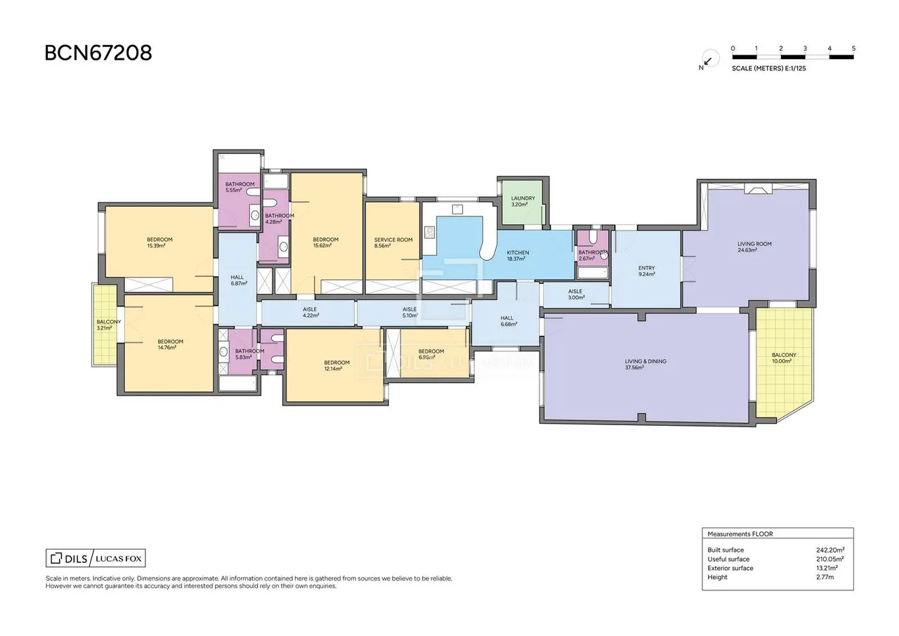 living - 252m² apartment with 13m² terrace for sale in Sant Gervasi - Galvany - Floor Plan - 1