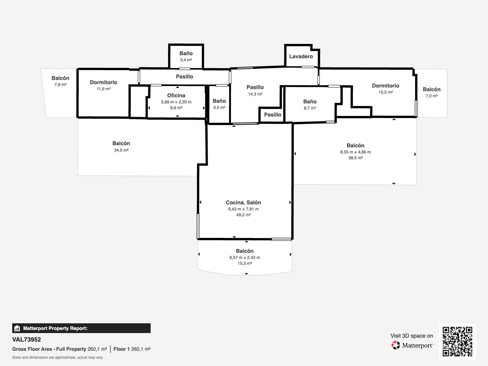 living - Ático de 280m² con 80m² terraza en venta en Palacio de Congresos - Plano del piso thumbnail - 1