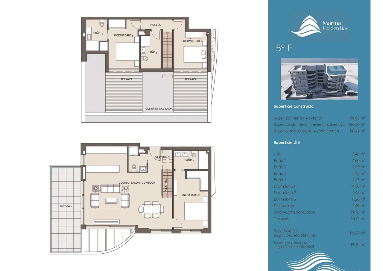 living - Marina Golden Bay - Plano del piso - 5