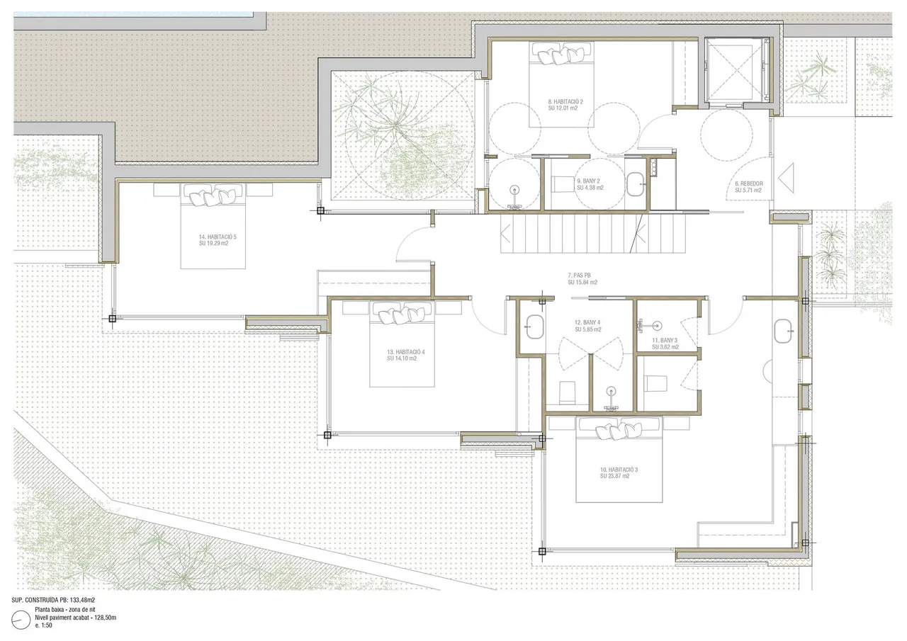 living - Casa / villa de 341m² en venta en Sa Riera, Costa Brava - Plano del piso - 2