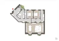 living - Porta Lodovica 6 - Levend - Dils - Verdiepingsplan thumbnail - 1