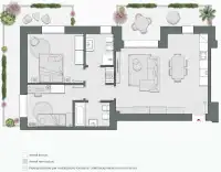Two Bedrooms of 104 sqm - Edificio C4 - LivinUp  | Milano - Floor Plan thumbnail - 1