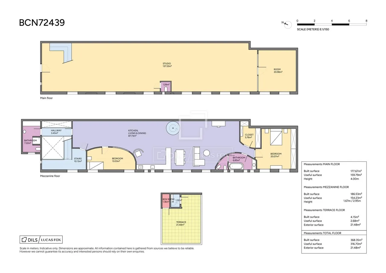 living - 368m² apartment with 21m² terrace for sale in El Raval - Floor Plan - 1