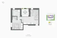Bilocale di 69 m2 - Edificio C1 - LivinUp  | Milano - Floor Plan thumbnail - 1