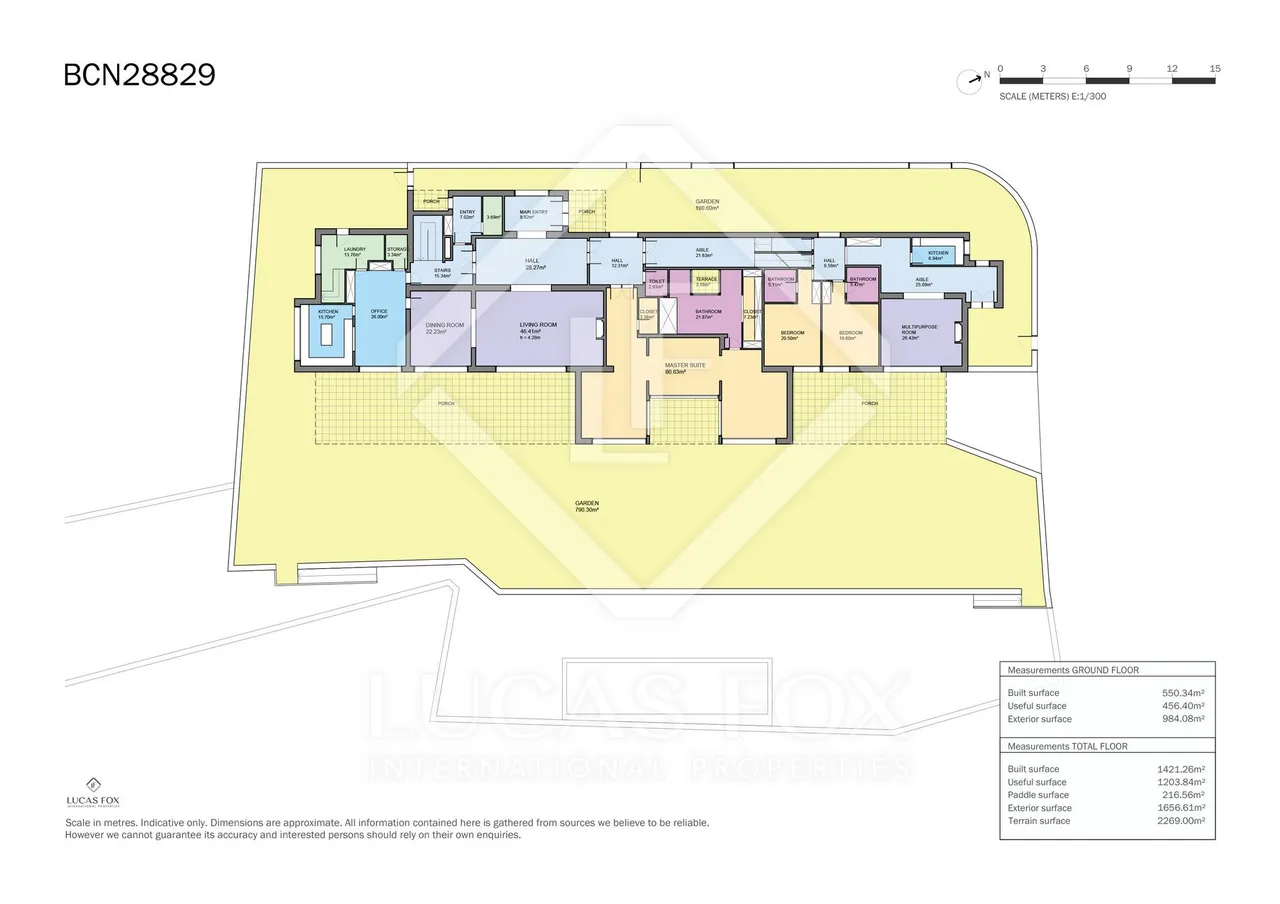 living - 669m² house / villa for sale in Sarrià, Barcelona - Floor Plan - 2