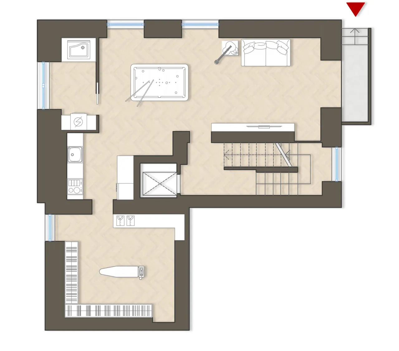 living - Perrone di San Martino 12 - Living - Dils - Plano del piso - 4